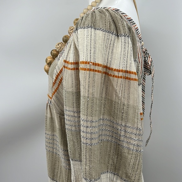 Free People open back large striped peasant dress - Picture 3 of 6